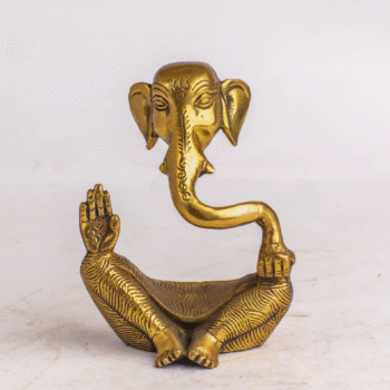 Zen Ganesha Metal Statue — Hand‑Cast Nepalese Elephant‑God Décor, Yoga & Meditation Altar Accent