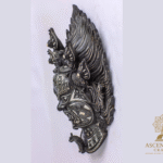 Handcrafted Mahakala Wall Mask – Fierce Protector Deity | Resin Black & Silver Finish | 12” Sacred Himalayan Art by AscendaCo Crafts