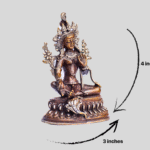 Hand‑Cast Copper Green Tara Bodhisattva | 4×3″ Nepal Artisan Sculpture