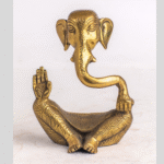 Zen Ganesha Metal Statue — Hand‑Cast Nepalese Elephant‑God Décor, Yoga & Meditation Altar Accent