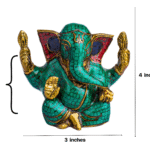 Handmade Resin Ganesha Statue with Stone Inlay – Hindu God of Prosperity –Two Size – Home Decor, Meditation Altar, Ganapati Idol Gift