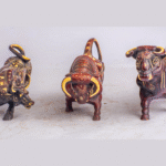 Nepali Resin Bull & Elephant Family Figurine Set – Ethnic Hand‑Carved Decor – Single, Duo, Trio, or Family Bundle