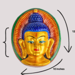 Elegant Hand‑Painted Buddha Relief Mask | 12″ Wall Hanging | Nepalese Boho Decor
