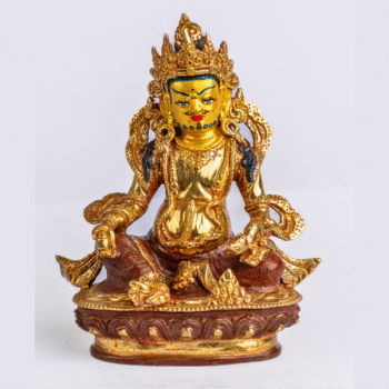 Handcrafted Lord Kubera Statue • Copper & Gold-Plated Wealth Deity • 9″ God of Prosperity Idol