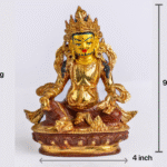Handcrafted Lord Kubera Statue • Copper & Gold-Plated Wealth Deity • 9″ God of Prosperity Idol