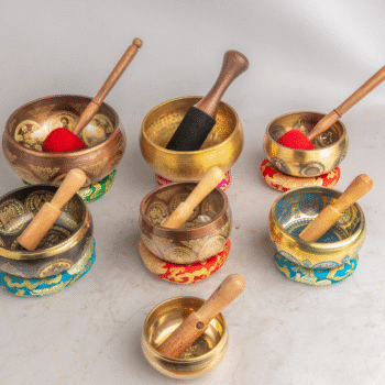 Set of 7 Himalayan Singing Bowls • Handmade Copper/Brass Sound Healing Bowl Set • Meditation & Chakra Therapy Gift