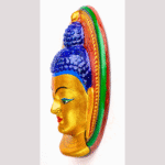 Elegant Hand‑Painted Buddha Relief Mask | 12″ Wall Hanging | Nepalese Boho Decor