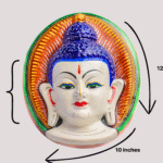 Elegant Hand‑Painted Buddha Relief Mask | 12″ Wall Hanging | Nepalese Boho Decor