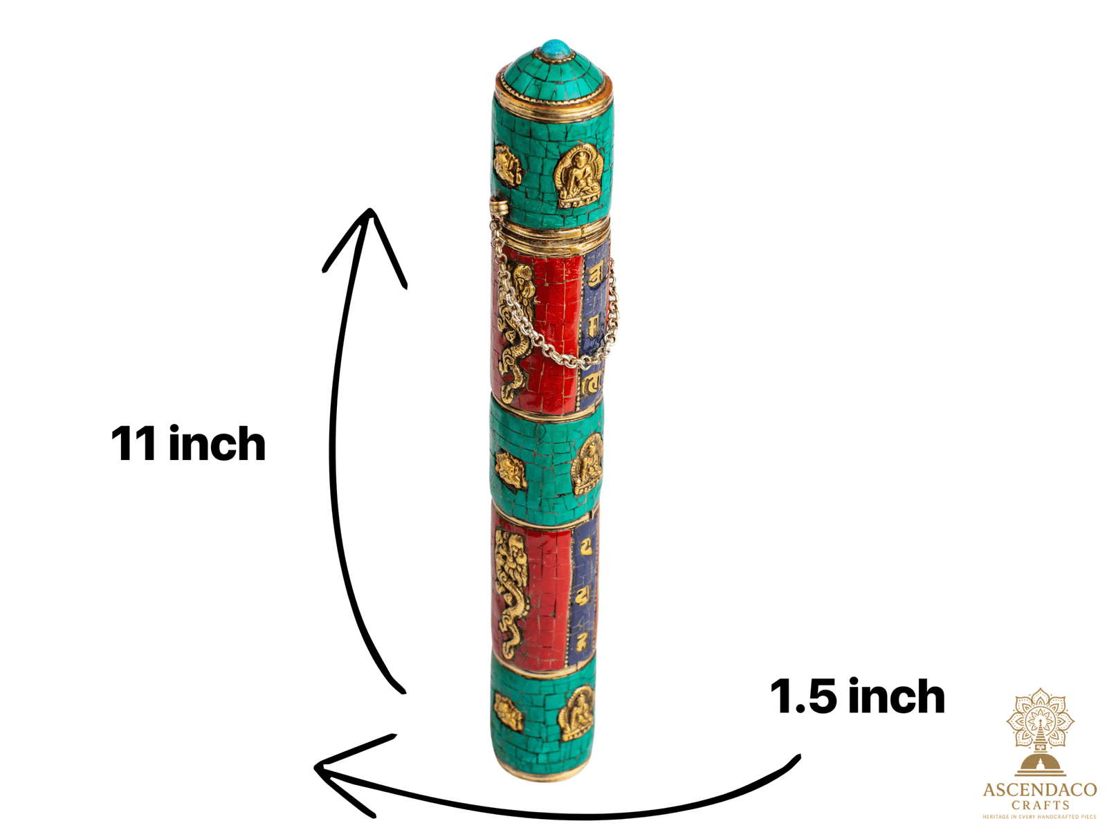 Handcrafted Tibetan Incense Box with Stone & Brass Inlay | Single or Combo Set - Image 7