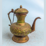 Handcrafted Antique Nepali Teapots | Vintage Water Kettle Décor | Copper & White Metal Ethnic Pots | Sold Individually or as Combo Set