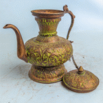 Handcrafted Antique Nepali Teapots | Vintage Water Kettle Décor | Copper & White Metal Ethnic Pots | Sold Individually or as Combo Set