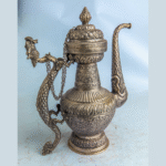 Handcrafted Antique Nepali Teapots | Vintage Water Kettle Décor | Copper & White Metal Ethnic Pots | Sold Individually or as Combo Set