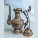 Handcrafted Antique Nepali Teapots | Vintage Water Kettle Décor | Copper & White Metal Ethnic Pots | Sold Individually or as Combo Set