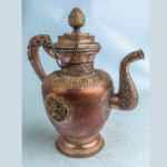 Handcrafted Antique Nepali Teapots | Vintage Water Kettle Décor | Copper & White Metal Ethnic Pots | Sold Individually or as Combo Set
