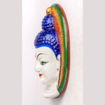 Elegant Hand‑Painted Buddha Relief Mask | 12″ Wall Hanging | Nepalese Boho Decor
