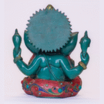 Handcrafted Resin Ganesh Statue with Lapis, Turquoise N’ Coral | 11″ Hindu Decor | Ganesha Idol for Home & Gift | 2.5kg Elephant God