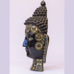 Handcrafted Buddha Head Wall Décor | Resin Art | Turquoise & Coral Inlay | Zen Wall Hanging | Spiritual Gift