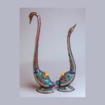 Duck Set — Handcrafted White-Metal Swan Pair with Stone Inlay