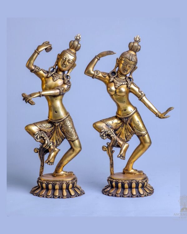 Dancing Shiva & Parvati — Handcrafted Brass Dancing Pair (Set of 2)