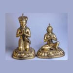 Bhupatindra Malla King & Queen — Gilt Royal Statue Set of 2