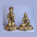 Bhupatindra Malla King & Queen — Gilt Royal Statue Set of 2