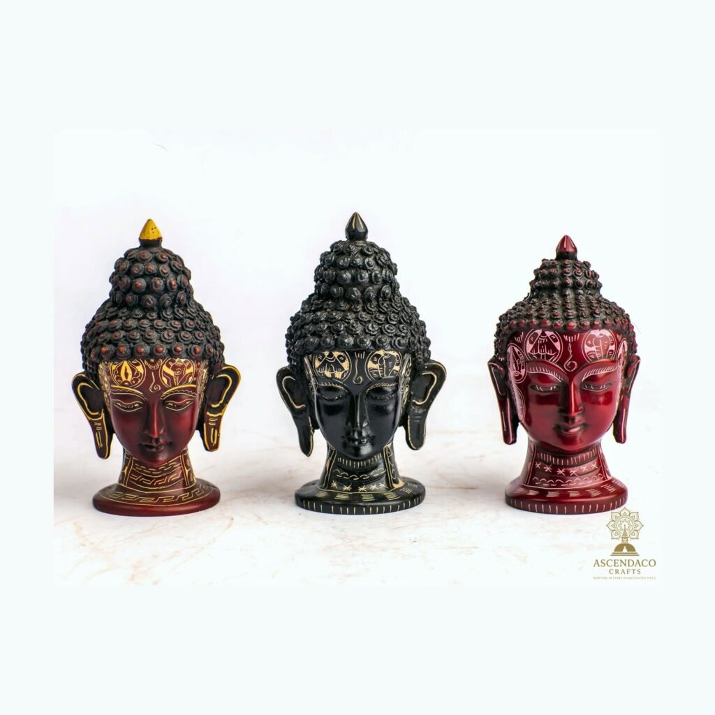 Buddha Head Sculpture — Handcrafted Resin Serene Buddha