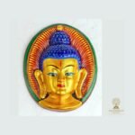 Enlightened Buddha Mask — Handmade Papier-Mâché Wall Art (12″)
