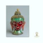 Buddha Wall Mask — Hand-Painted Resin with Stone-Chip Inlay (12″)