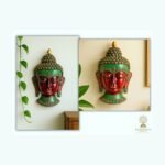 Buddha Wall Mask — Hand-Painted Resin with Stone-Chip Inlay (12″)