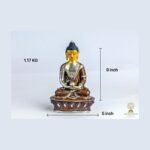 Gold-Plated Copper Buddha Statue — Stone-Chip Inlay (9″)