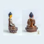 Gold-Plated Copper Buddha Statue — Stone-Chip Inlay (9″)