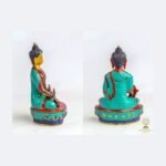Gold-Plated Copper Buddha Statue — Stone-Chip Inlay (9″)