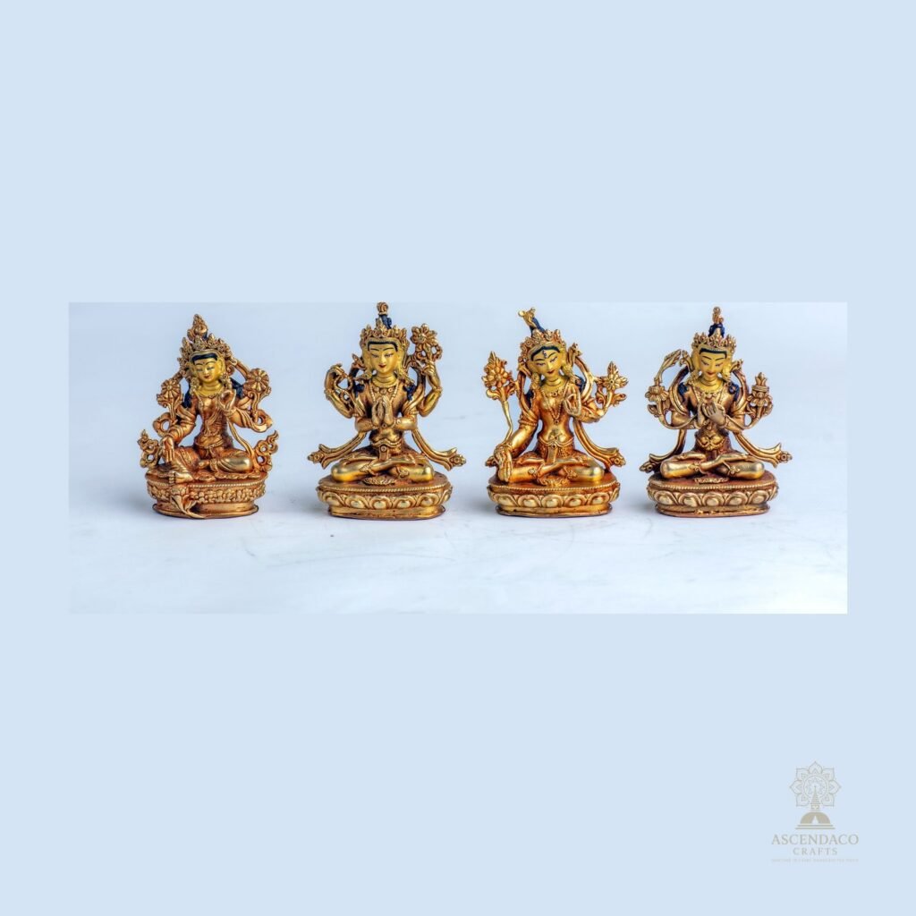 Group Tara — Gilded Mini Deity Figure Set