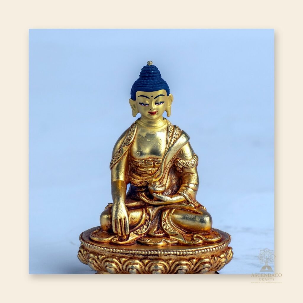 Mini Buddha Statue — Handcrafted Himalayan Copper & Brass Sculpture