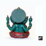 Resin Ganesh Statue — Lapis, Turquoise & Coral Inlay (11″)