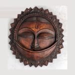 Wooden Surya (Sun) Wall Disc — Hand-Carved Set of 2
