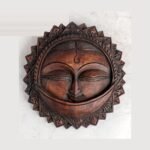 Wooden Surya (Sun) Wall Disc — Hand-Carved Set of 2