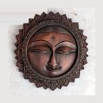 Wooden Surya (Sun) Wall Disc — Hand-Carved Set of 2