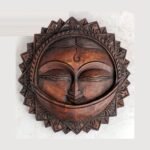 Wooden Surya (Sun) Wall Disc — Hand-Carved Set of 2