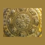 15″ Golden Mandala Wall Plate — Hand-Embossed Copper with Gold Finish