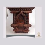 Hand-Carved Wooden Jharokha Window Frame — Newari Temple Wall Décor from Nepal
