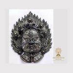 Mahakala Wall Mask — Black & Silver Himalayan Protector Deity