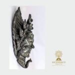 Mahakala Wall Mask — Black & Silver Himalayan Protector Deity