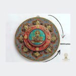 Tibetan Mandala Wall Plate — Buddha, Turquoise & Coral Inlay (10″)
