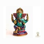 Resin Ganesha Statue — Stone-Chip Inlay