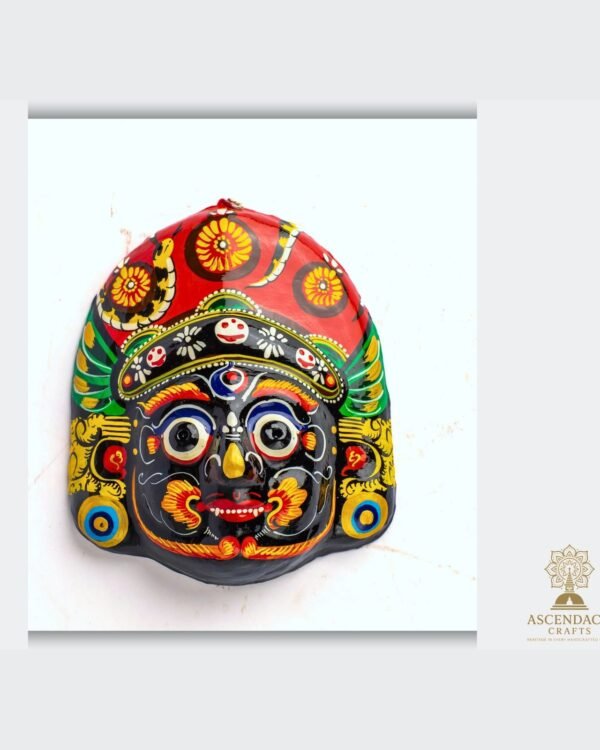 Traditional Nepali Deity Mask — Handmade Papier-Mâché Wall Art (7")