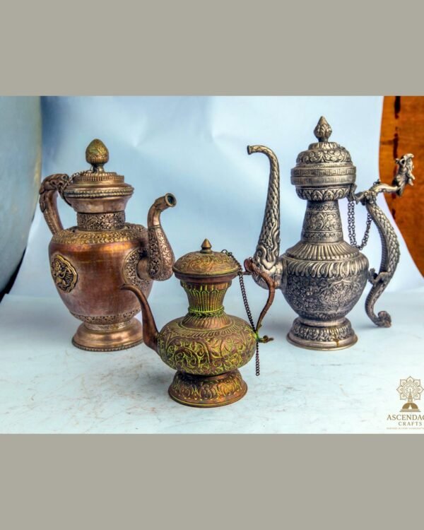 Antique-Style Nepali Teapot Collection — Handcrafted Metal | Single or Combo Set