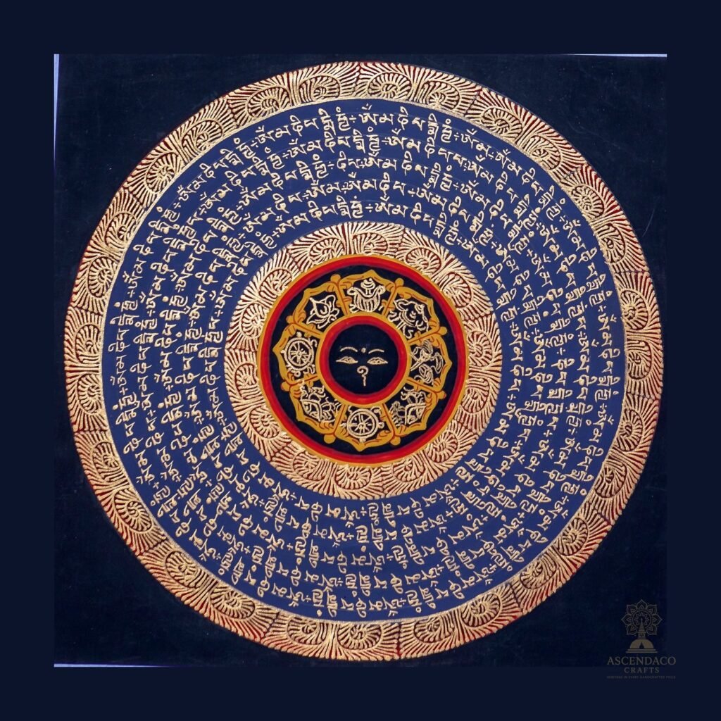 Mantra Mandala Thangka — Hand-Painted Tibetan Buddhist Art