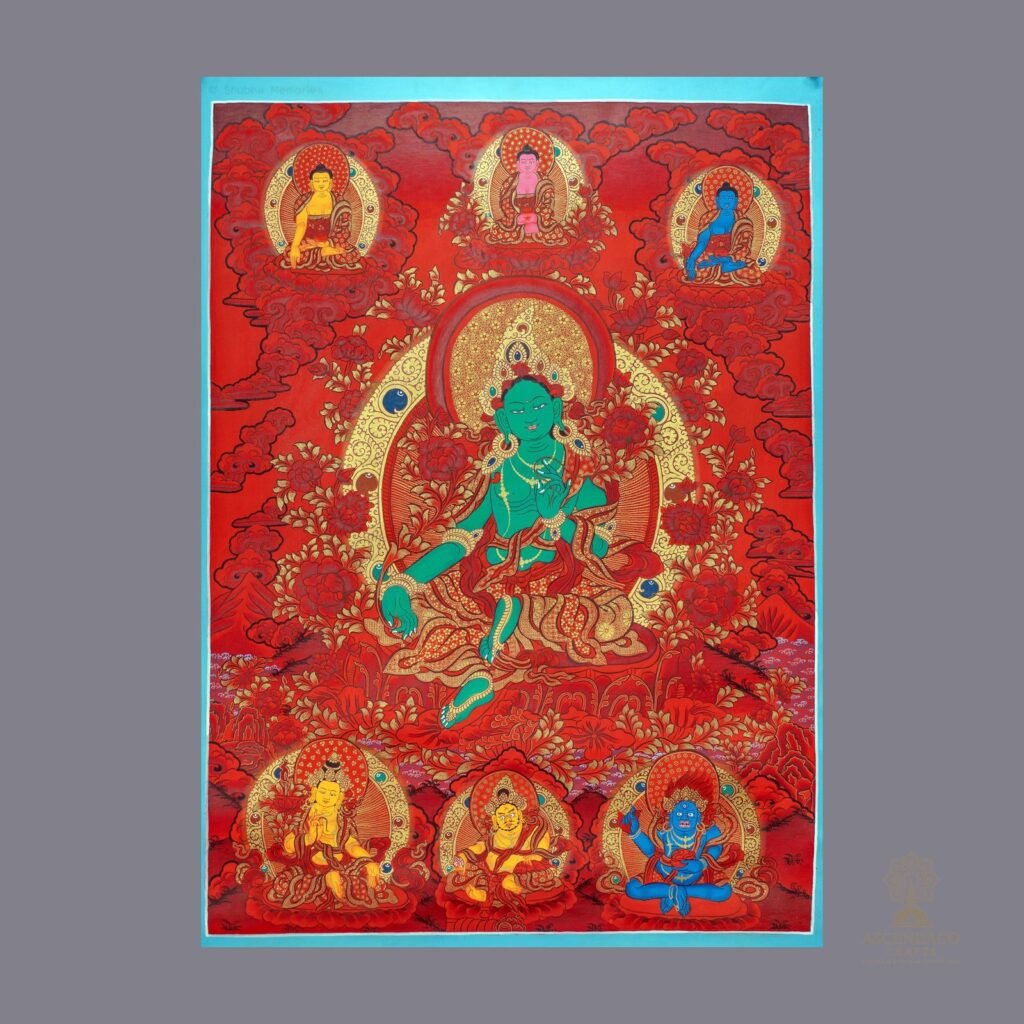 Green Tara Thangka — Hand-Painted Tibetan Buddhist Art