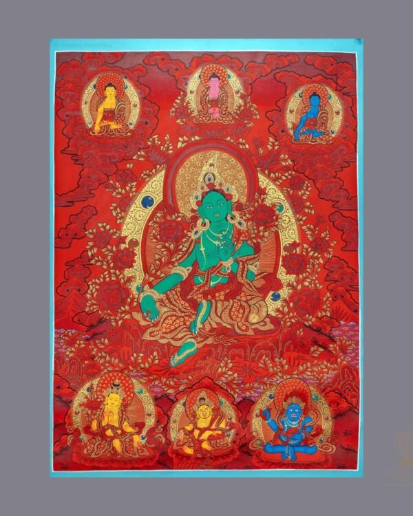 Green Tara Thangka — Hand-Painted Tibetan Buddhist Art